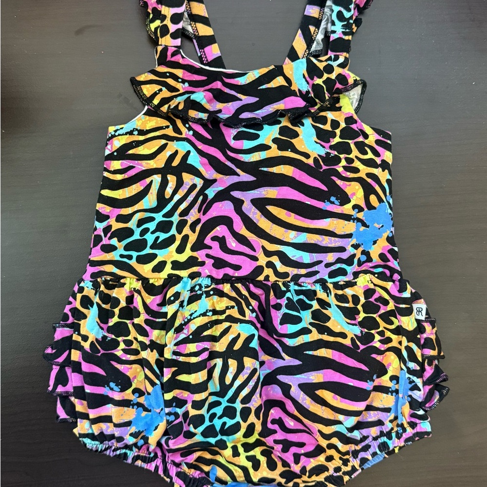 Colorful Animal Print Bubble Romper
